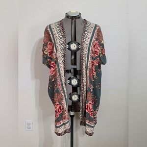Angie Vibrant Floral Paisley Kimono Duster